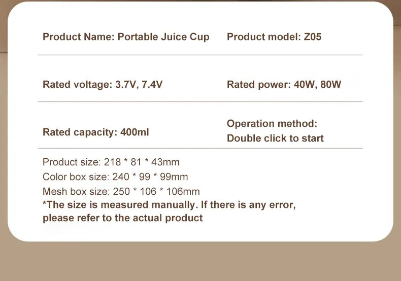 JuicePorta Mini BlendGo 400